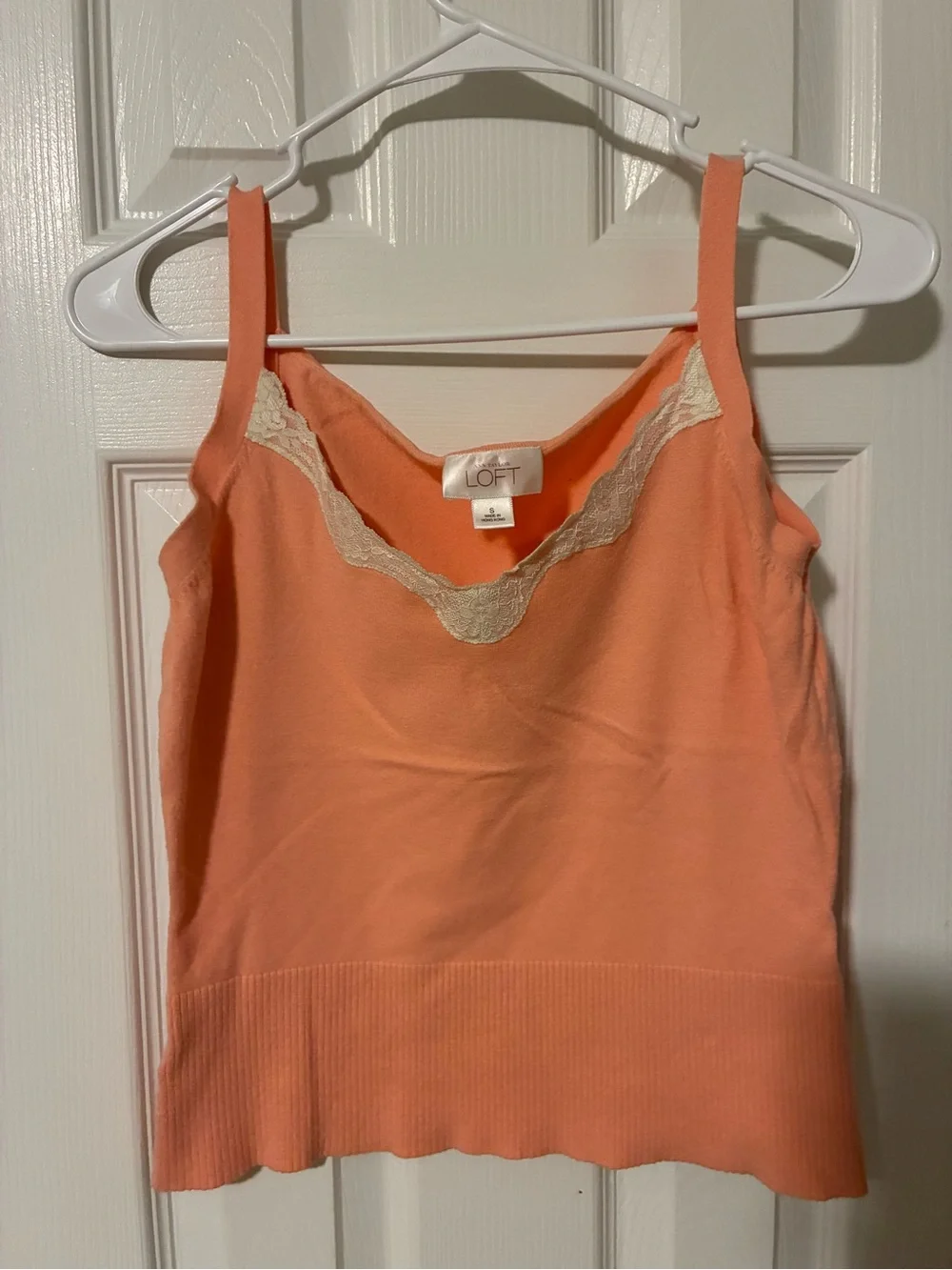 LOFT Coral Lace-Trim Tie-Front Cardigan and Tank Set